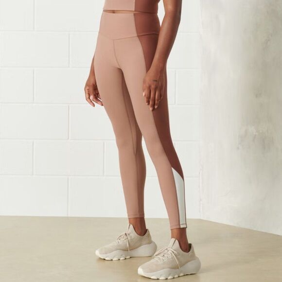 Abercrombie XXS Short YPB sculptLUX Curve Love 7/8 Length Leggings Colorblock - Picture 1 of 10